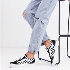 vans old skool checkerboard platform